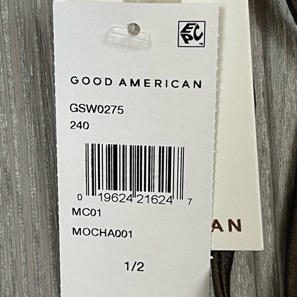 Good American Always Fits Tiny Ties Bikini Bottom in‎ Mocha Size 1/2 (S/M) NWT - Picture 7 of 7